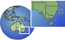 Lord Howe Island, Australia as a marked location on the globe