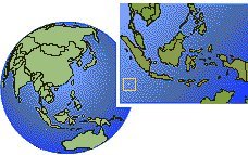 Cocos (Keeling) Islands as a marked location on the globe