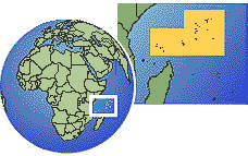 Seychelles as a marked location on the globe