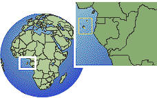 Sao Tome and Principe as a marked location on the globe