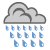 Heavy rain. Partly cloudy. Mild.