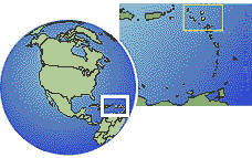 Antigua y Barbuda time zone location map borders