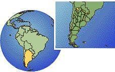 San Salvador de Jujuy, Jujuy, Argentina time zone location map borders