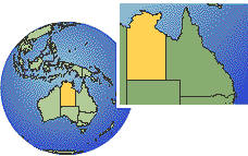 Darwin, Northern Territory, Australien Zeitzone Lageplan Grenzen