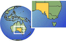 South Australia, Australien Zeitzone Lageplan Grenzen