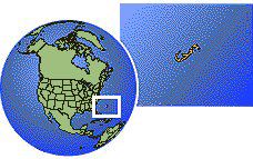 Hamilton, Bermudas time zone location map borders