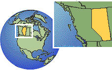 Alberta, Canada time zone location map borders