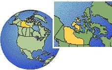 Yellowknife, Northern Territory, Kanada Zeitzone Lageplan Grenzen