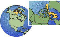 Iqaluit, Nunavut (östlichen), Kanada Zeitzone Lageplan Grenzen