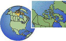 Coral Harbour, Nunavut - Southampton Island, Canada time zone location map borders