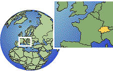 Zurich, Switzerland time zone location map borders