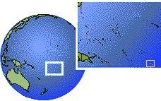 Rarotonga, Islas Cook time zone location map borders