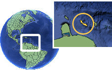 Curaçao time zone location map borders