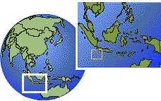 Cocos, Christmas Island (Indian Ocean) time zone location map borders