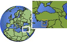 Chipre time zone location map borders