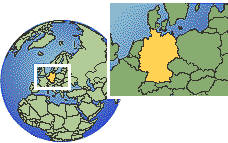 Alemania time zone location map borders