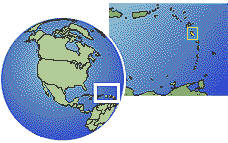 Roseau, Dominica time zone location map borders