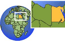 Giza, Egypt time zone location map borders