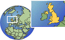 Belfast, Reino Unido time zone location map borders