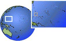 Hagatna, Guam time zone location map borders