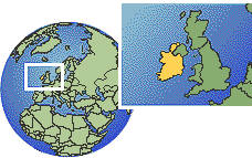 Irland Zeitzone Lageplan Grenzen