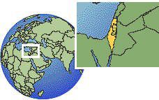 Israel time zone location map borders