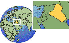 Iraq time zone location map borders