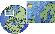 Reykjavik, Iceland time zone location map borders