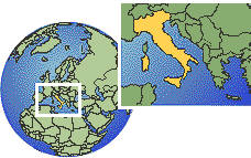 Italia time zone location map borders