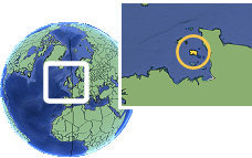 Jersey time zone location map borders