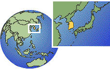 Seoul, Korea, Republik Zeitzone Lageplan Grenzen