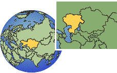 Oral, (westlichen), Kasachstan Zeitzone Lageplan Grenzen