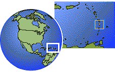 Castries, Saint Lucia time zone location map borders