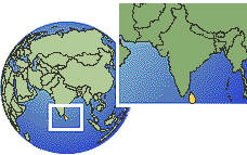 Colombo, Sri Lanka time zone location map borders