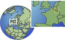 Luxembourg, Luxembourg time zone location map borders