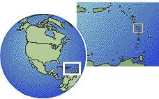 Martinique time zone location map borders