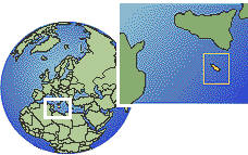 Valletta, Malta time zone location map borders