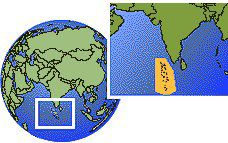 Male, Maldives time zone location map borders