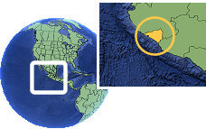 Manzanillo, Colima, Mexico time zone location map borders