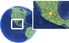 Guanajuato, Mexiko Zeitzone Lageplan Grenzen