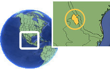 Nuevo León (Border Region), Mexico time zone location map borders