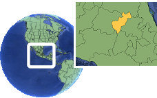 Querétaro, Mexico time zone location map borders