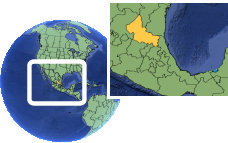 San Luis Potosí, México time zone location map borders