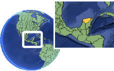 Mérida, Yucatán, Mexiko Zeitzone Lageplan Grenzen