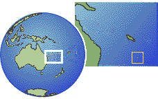 Kingston, Isla Norfolk time zone location map borders