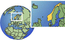 Oslo, Norway time zone location map borders