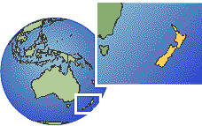 Wellington, New Zealand time zone location map borders