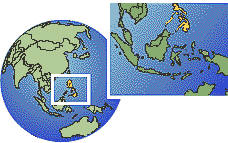 Philippines time zone location map borders