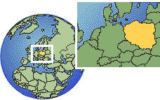 Poland time zone location map borders