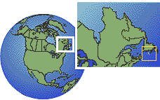 Langlade, Saint Pierre and Miquelon time zone location map borders